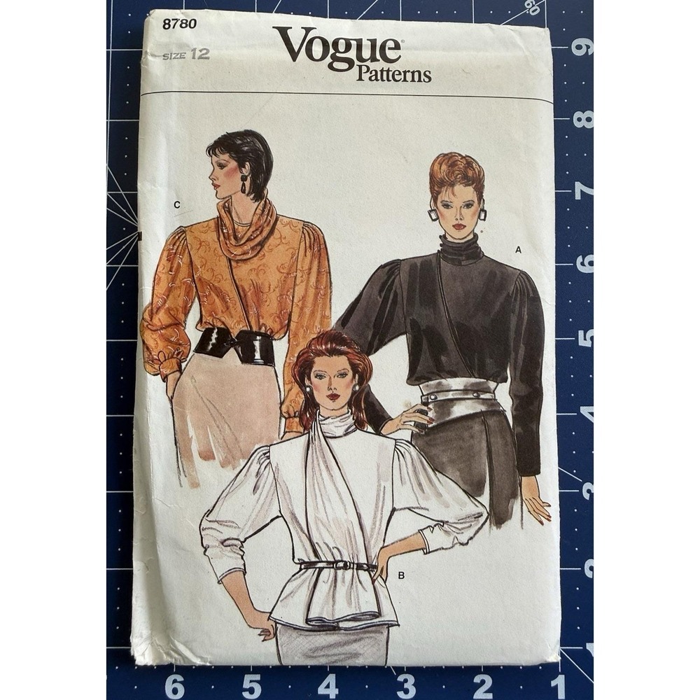 Vogue Pattern 8780 Misses' Loose-Fitting Wrap Blouse Size 12 Uncut‎ FF
